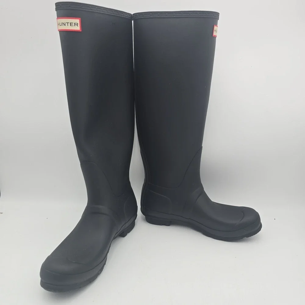 Hunter Original Tall Matte Black Rain Boots Size US 8 / EU 39 / UK 6 - Picture 3 of 13